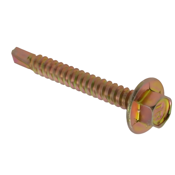 Screws - 10G x 25mm - Gold Zinc Plate - Metal Tek - 500 Pack