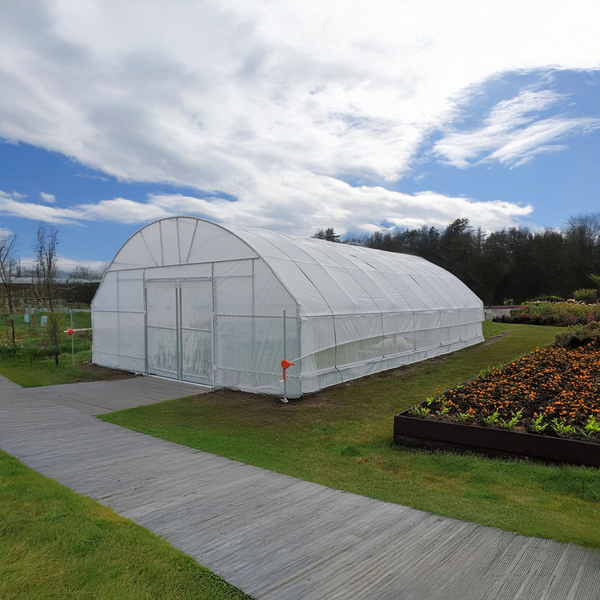 Greehouse with ventilation is located on the side 
